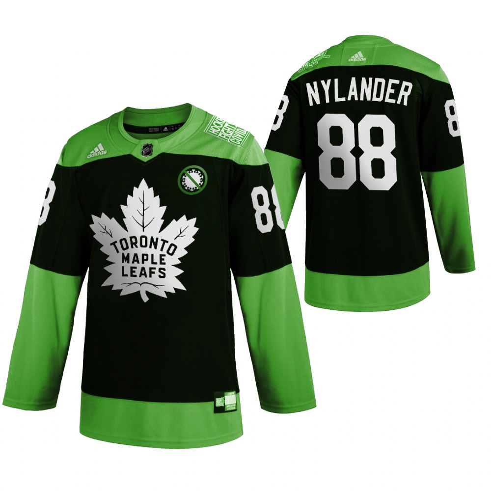 Cheap Toronto Maple Leafs 88 William Nylander Men Adidas Green Hockey Fight nCoV Limited NHL Jersey
